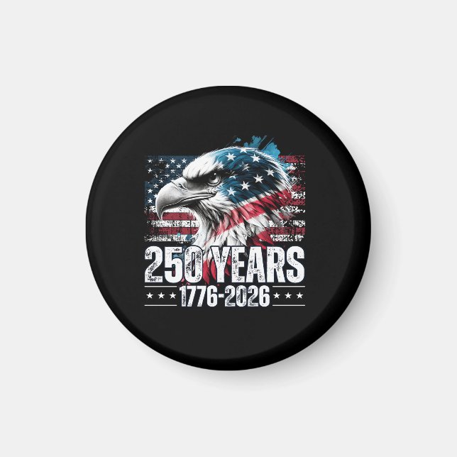 Aimant 250e anniversaire États-Unis Anniversaire Manches  (Devant)