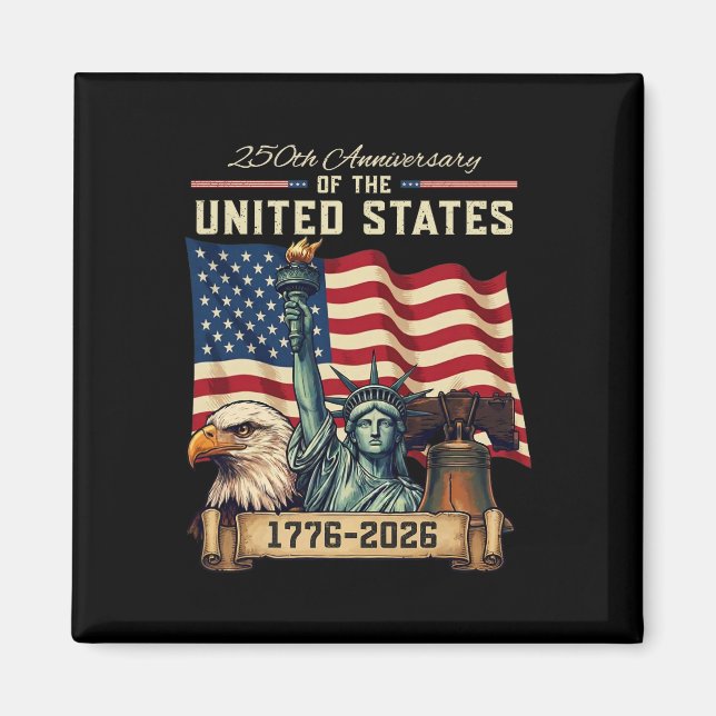 Aimant 250e anniversaire États-Unis Drapeau américain pat (Devant)