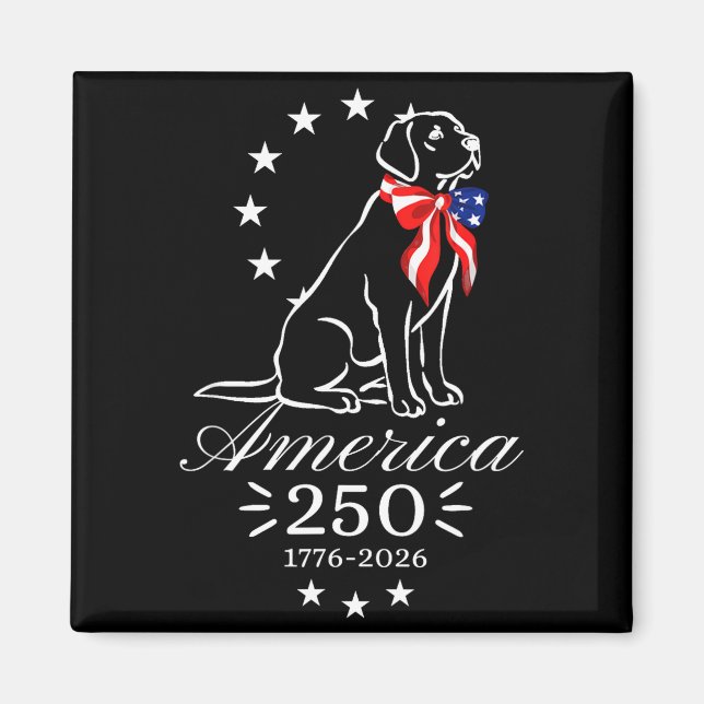 Aimant 250e anniversaire labrador retriever amérique 250  (Devant)