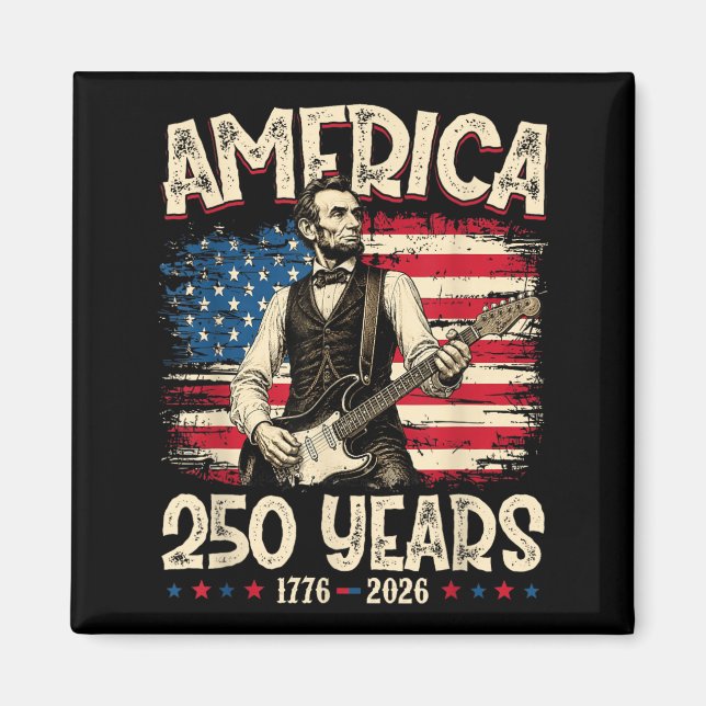 Aimant 250e anniversaire Usa 16e président 250 ans 4e (Devant)