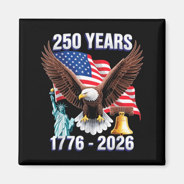 Aimant 250e anniversaire USA Fête de l'Indépendance du 4  (Devant)