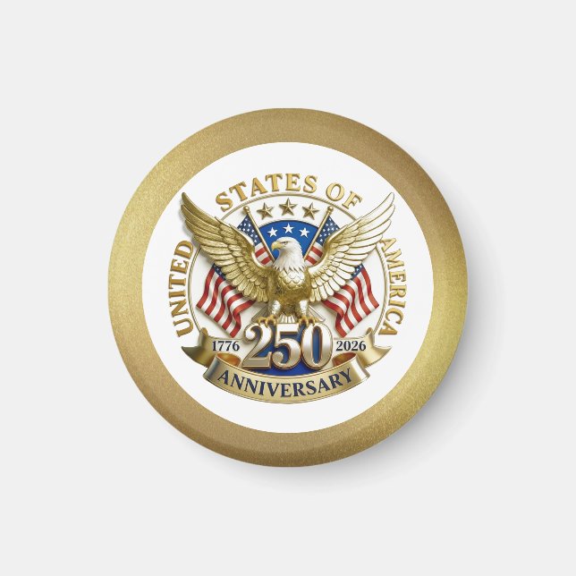 Aimant 250th Anniversary USA Patriotic | 1776–2026 (Devant)