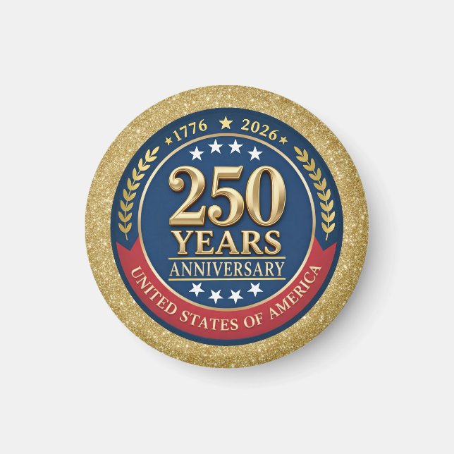 Aimant 250th Anniversary USA Patriotic | 1776–2026 (Devant)