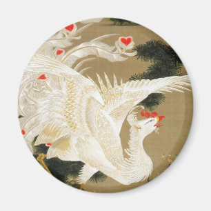 Aimant 25. 老 松 白 鳳 図, 冲 Pine-tree & Phoenix, Jakuchu, 若