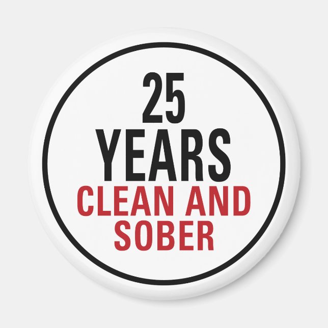 Aimant 25 ans propres et sobres (Devant)