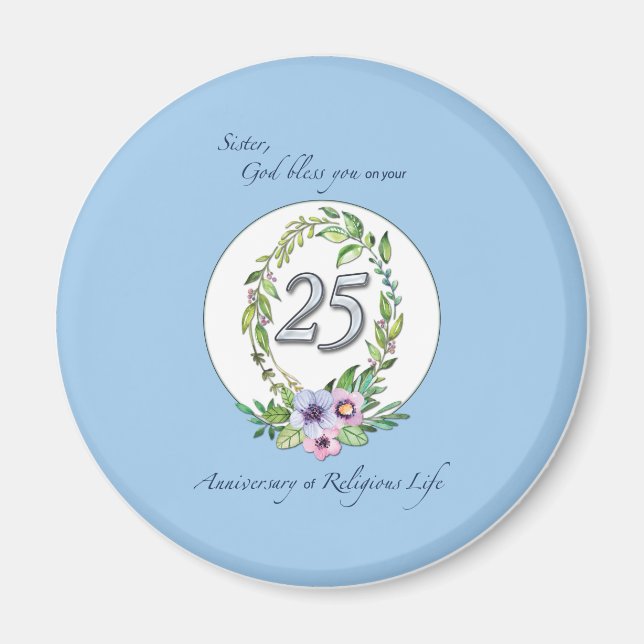 Aimant 25e anniversaire de la couronne catholique des nat (Devant)