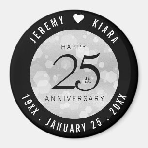 Aimant 25e anniversaire de l'Mariage d'argent