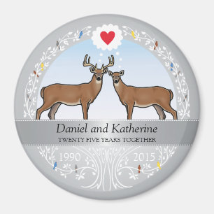 Aimant 25e anniversaire du Mariage personnalisé, Buck &
