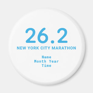 Aimant 26.2 Coureur de marathon bleu personnalisé