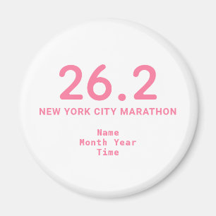 Aimant 26.2 Coureur de marathon rose personnalisé