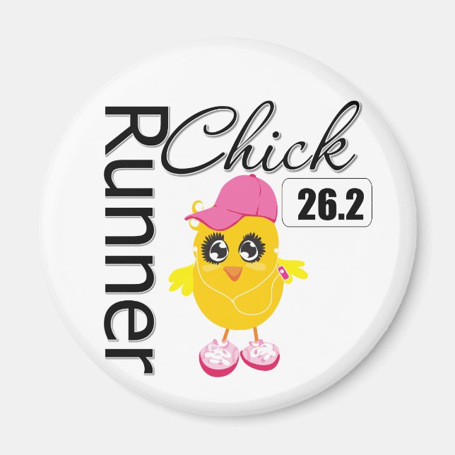 Aimant 26,2 Miles Marathon Runner Chick (Devant)