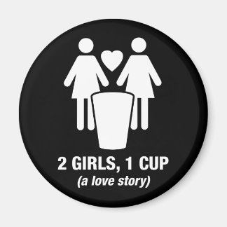 Aimant 2 filles une tasse - 2girls1tasse - drôle tee