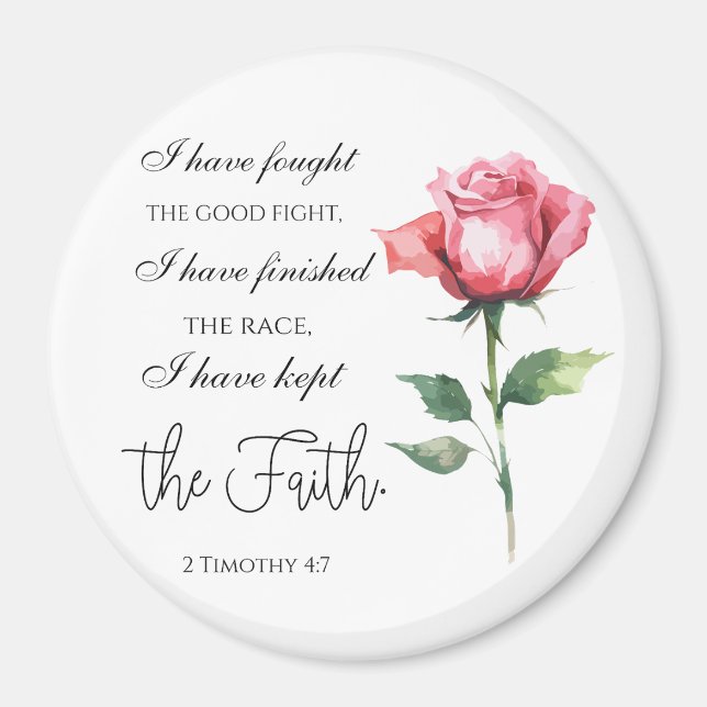 Aimant 2 Timothée 4:7 - J'ai combattu le bon combat (Devant)