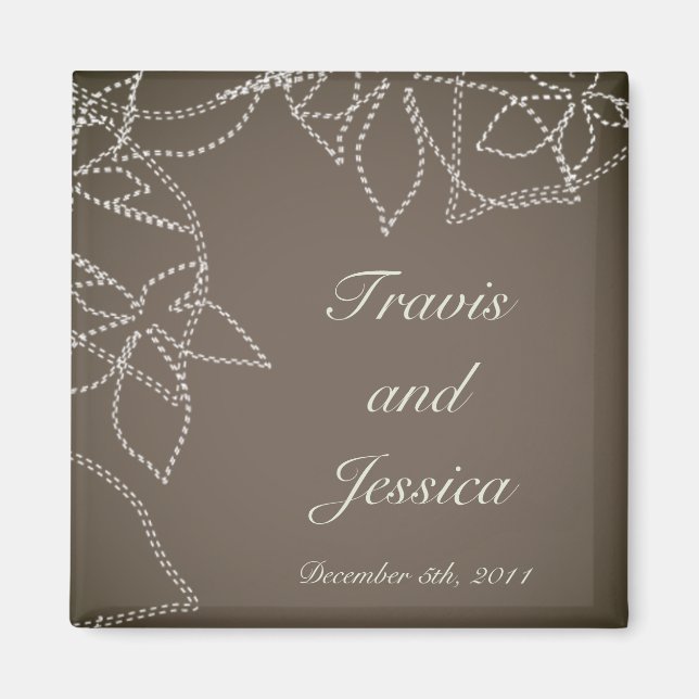 Aimant 2"x2" Favoriser l'aimant Automne Floral Feuilles d (Devant)