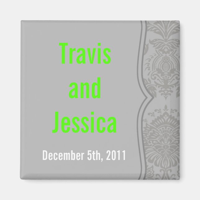 Aimant 2"x2" Favoriser l'aimant moderne gris Damas Lace I (Devant)