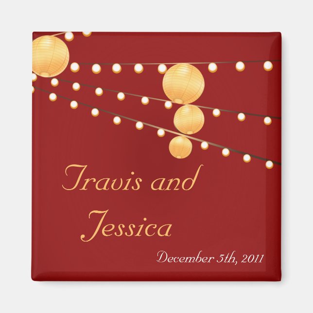 Aimant 2"x2" Favoriser les lanternes de papier magnétique (Devant)