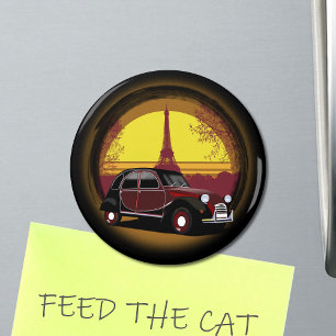 Aimant 2CV Deux Chevaux Charleston Paris Tour Eiffel Sole