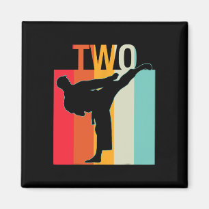 Aimant 2e anniversaire Karate Cadeau Retro Taekwondo Mart