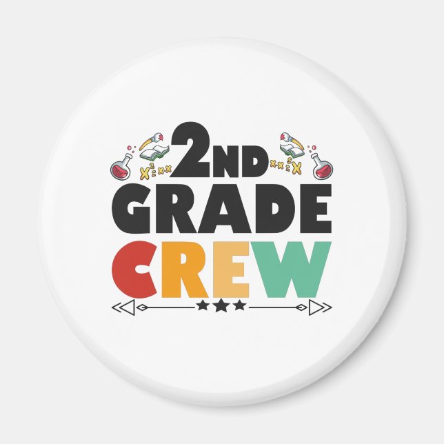 Aimant 2ND Grade Crew Funny Back To School Venin (Devant)