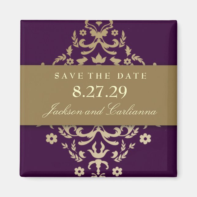 Aimant 311-Dazzling Damask Gold Ivory Eggplant (Devant)