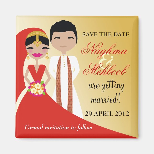 Aimant 311 Mariée indienne de beauté avec chambre (Devant)