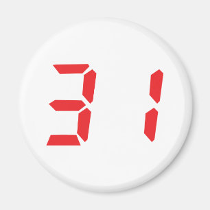 Aimant 31 31 numéro numérique du réveil rouge