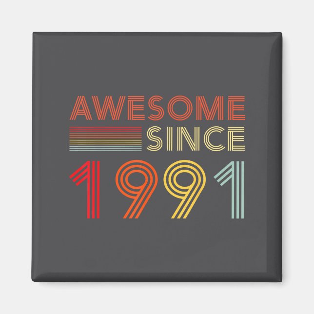 Aimant 35 Birthday Decorations Men 35yr Awesome 1991 35th (Devant)