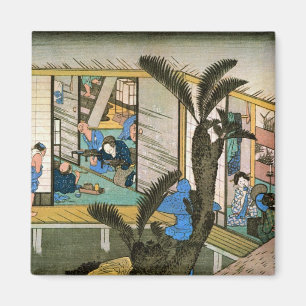 Aimant 37. 赤 坂 宿, 重 Akasaka-juku, Hiroshige, Ukiyo-e, 広