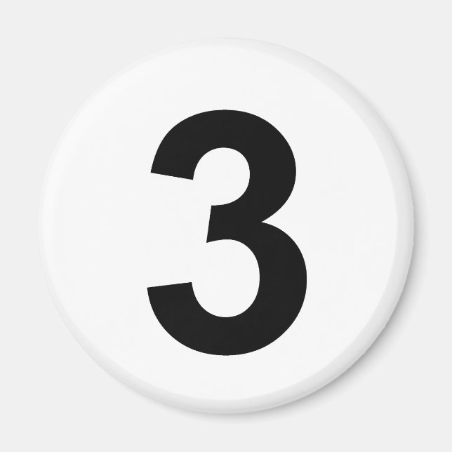 Aimant 3 - numéro trois (Devant)