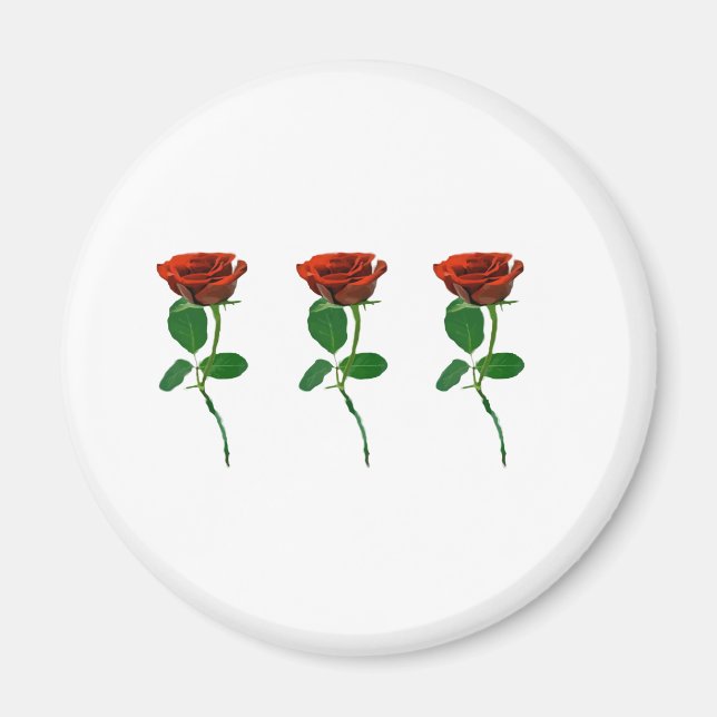 Aimant 3 Roses rouges - personnalisez les cadeaux roses (Devant)