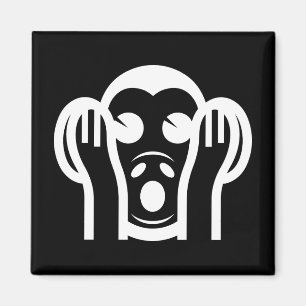 Aimant 3 singes sages Kikazaru 聞 か ざ N'る'ÉCOUTE 