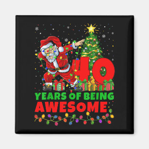 Aimant 40 Years of Being Awesome Santa 40th Birthday Chri