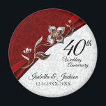 Aimant 40e anniversaire de la florale de Ruby Mariage Kee<br><div class="desc">🥇 UN DESIGN D'ART ORIGINAL DE DROIT D'AUTEUR DE Donna Siegrist SEULEMENT DISPONIBLE SUR ZAZZLE! 40e anniversaire de Mariage de Ruby Floral Gardez le design prêt pour vous à personnaliser. Ce design fonctionne bien pour d'autres occasions comme un anniversaire, des années de service, la remise des diplômes, ou simplement ajouter...</div>