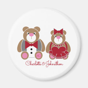 Aimant 40e anniversaire du mariage de rubis de l'ours en