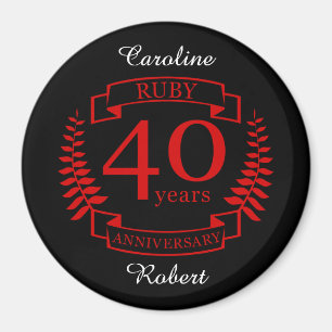 Aimant 40e ANNIVERSAIRE Mariage RUBY