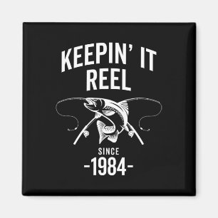 Aimant 41e Anniversaire Garder Il Reel depuis 1984 Pêcher