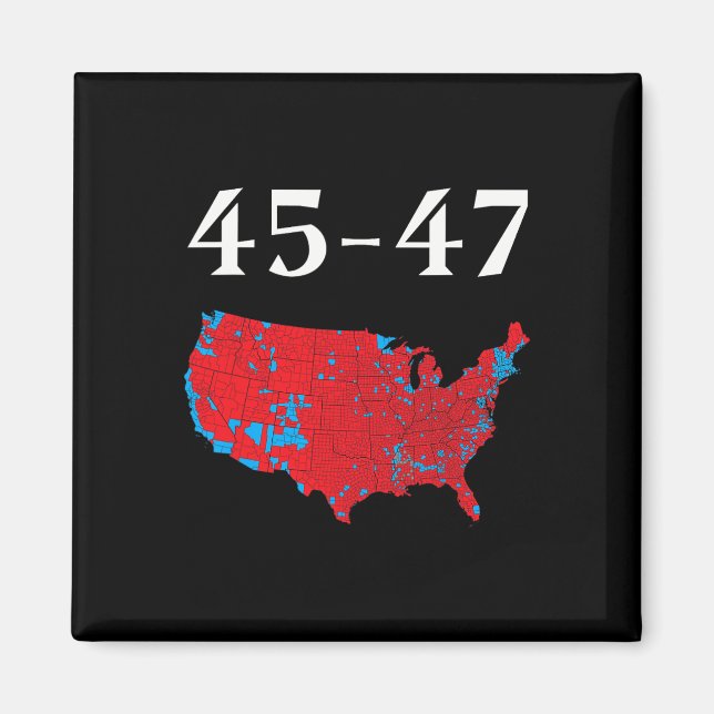 Aimant 45 47 Trump Election Map 2024 (Devant)