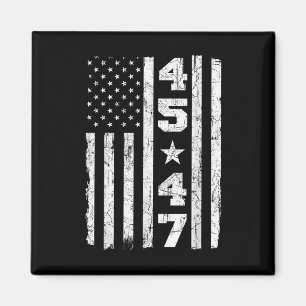 Aimant 45 47 Trump Vintage Usa Drapeau 2025 Président Ell