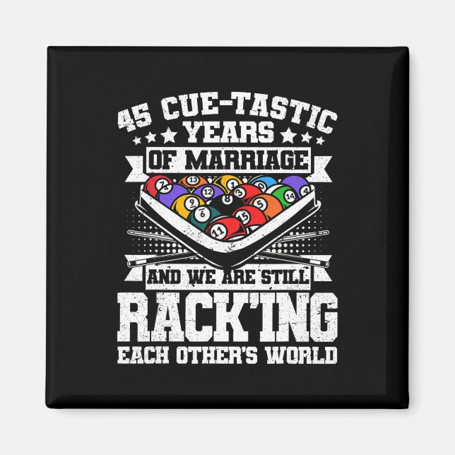 Aimant 45e anniversaire de Mariage billard de la piscine  (Devant)