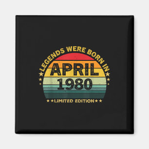 Aimant 45ème Anniversaire vintage Légendes Nées Le 1er Av