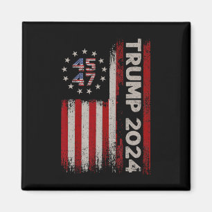 Aimant 47 Élection du drapeau américain Donald Trump 2024