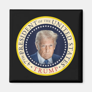 Aimant 47e Président Trump Sceau de Portrait Officiel 4e 