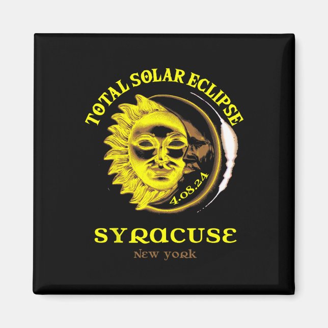 Aimant 4.08.24 Éclipse solaire totale 2024 Syracuse York (Devant)