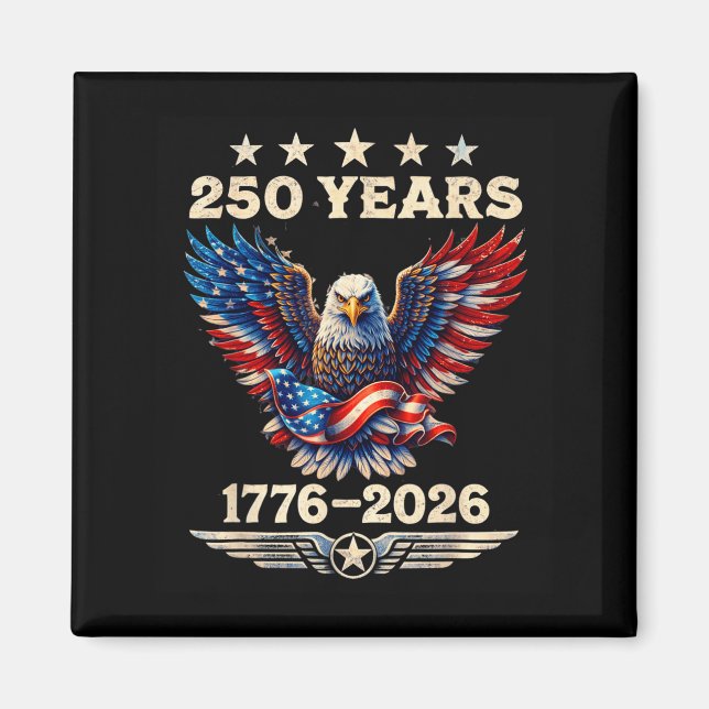 Aimant 4 juillet 1776 2026 Rétro 250 Ans (Devant)