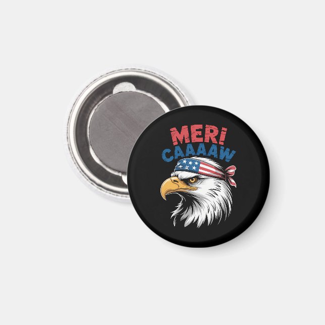 Aimant 4 juillet Aigle Liberté Patriotique (Recto/Verso)
