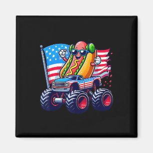 Aimant 4 juillet Camion Monstre American Hotdog Sungles 