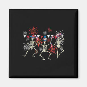 Aimant 4 juillet Danser Skeletons Drôle Patriotique Homme