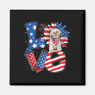 Aimant 4 juillet Décor Patriotique Amour Shih Tzu Chien U