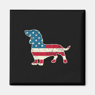 Aimant 4 juillet Drapeau américain Amoureux de les chiens
