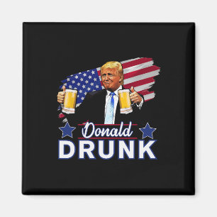 Aimant 4 juillet Drôle président de la boisson - Donald D